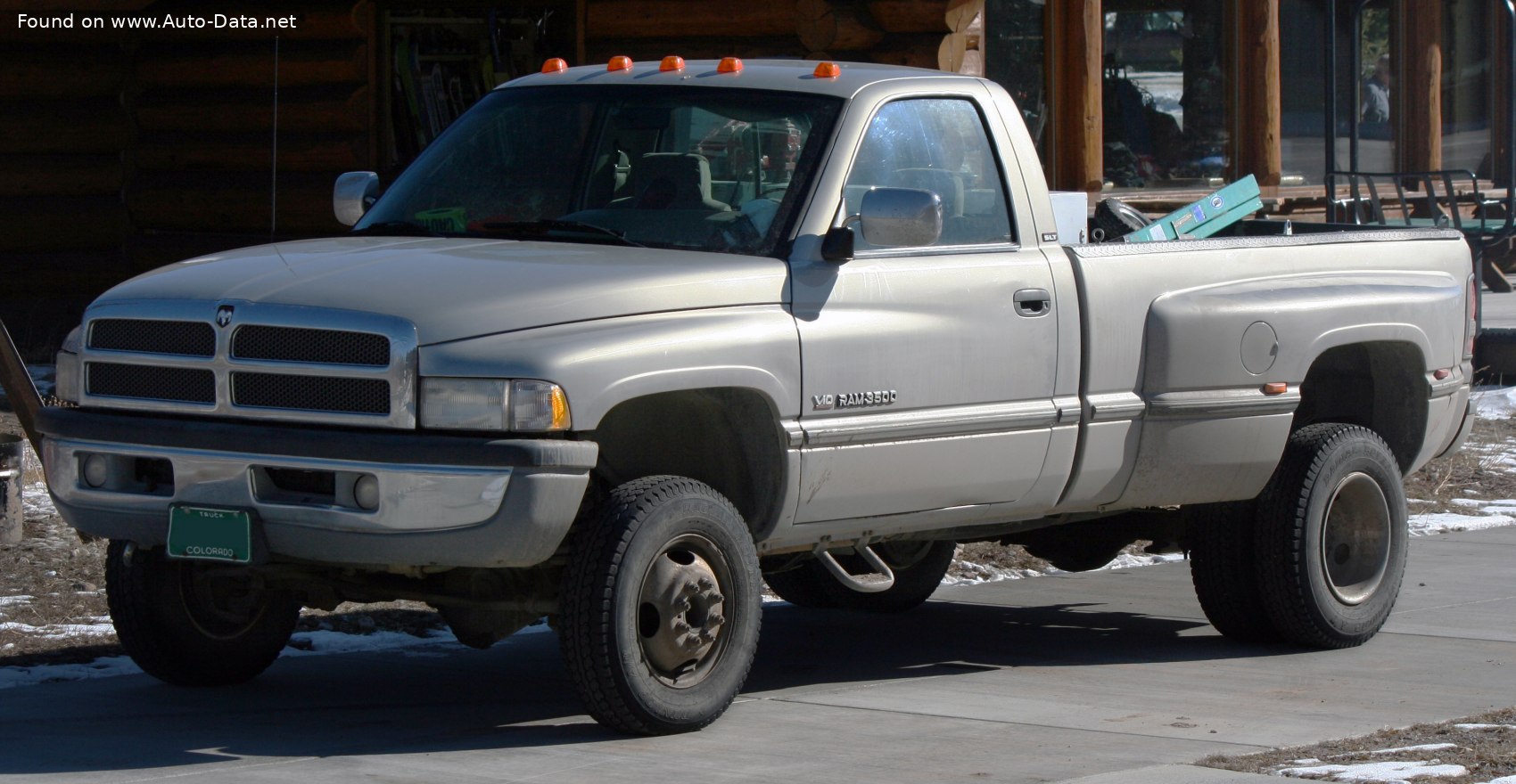 Specifications: Dodge Ram 3500 Regular Cab Long Bed (BRBE) DRW 5.9 V8 (230 Hp) Automatic 1994, 1995, 1996, 1997, 1998
