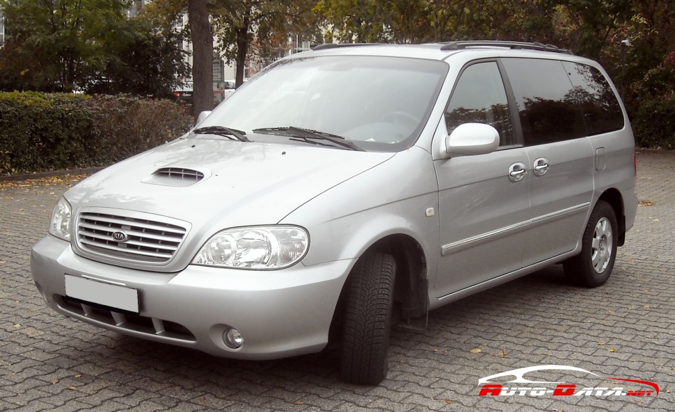 Specifications: Kia Carnival I (UPGQ, facelift 2001) 2.5i V6 24V (150 Hp) 2002, 2003, 2004, 2005, 2006