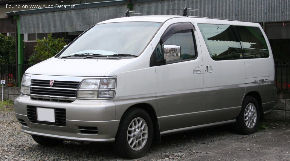 Specifications: Nissan Elgrand (E50) 3.3 i V6 (170 Hp) 4WD 1997, 1998, 1999, 2000