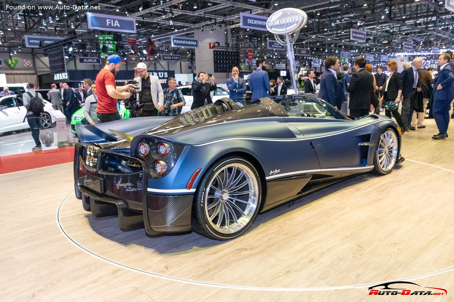 Specifications: Pagani Huayra Roadster 6.0 V12 (764 Hp) Automatic 2017, 2018, 2019