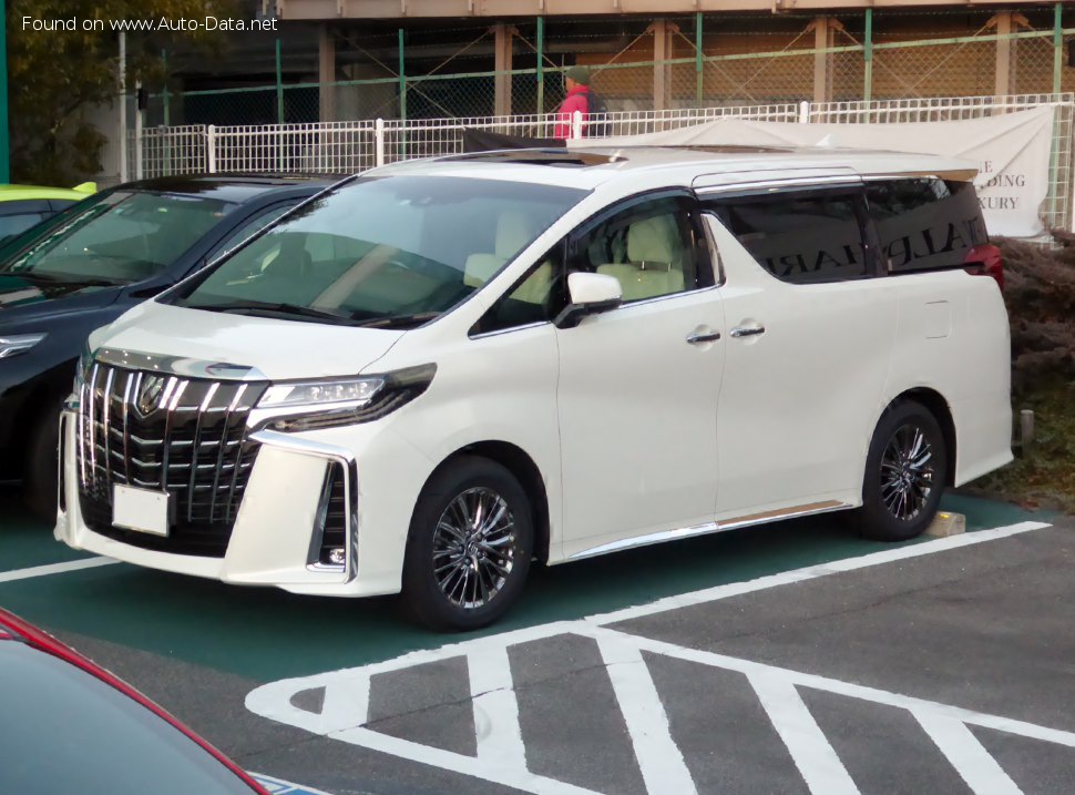 Specifications: Toyota Alphard III (facelift 2018) 2.5 (152 Hp) Hybrid E-Four e-CVT 2018, 2019, 2020, 2021, 2022, 2023