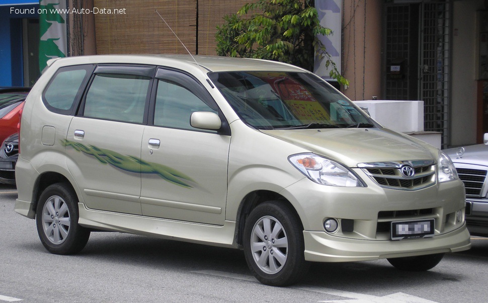 Specifications: Toyota Avanza I (facelift 2006) 1.3 (94 Hp) 2006, 2007, 2008, 2009, 2010, 2011