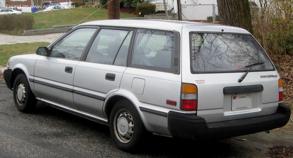 Specifications: Toyota Corolla  Wagon VI (E90) 1.6 XLI (AE95) (105 Hp) 4×4 1988, 1989, 1990, 1991, 1992