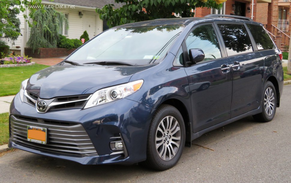 Specifications: Toyota Sienna III (facelift 2018) 3.5 V6 (296 Hp) AWD Automatic 2018, 2019, 2020