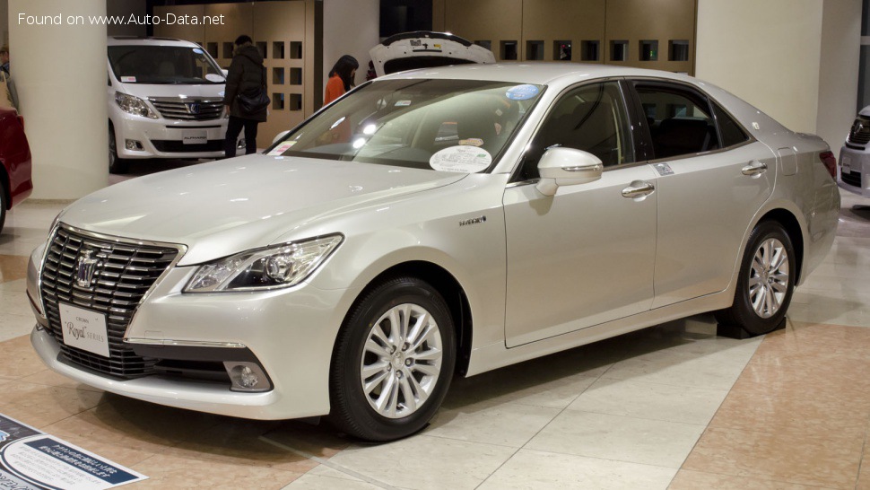 Specifications: Toyota Crown XIV Royal (S210) 2.5 Four (178+143 Hp) Hybrid 4WD e-CVT 2014, 2015