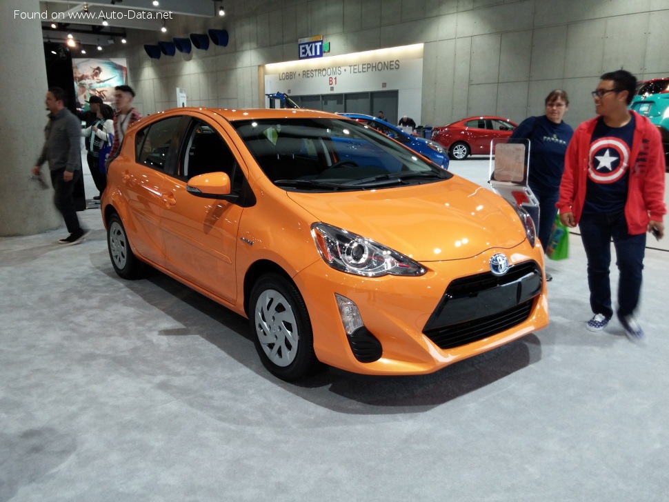 Specifications: Toyota Prius c 1.5 (101 Hp) Hybrid e-CVT 2017, 2018, 2019