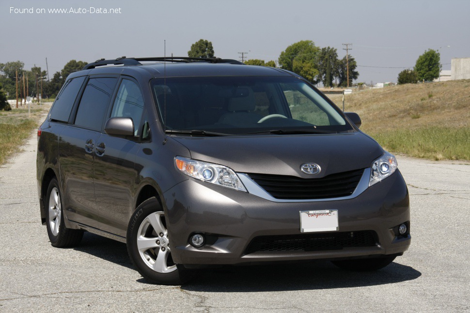 Specifications: Toyota Sienna III 3.5 V6 (266 Hp) AWD Automatic 2010, 2011, 2012, 2013, 2014, 2015, 2016, 2017