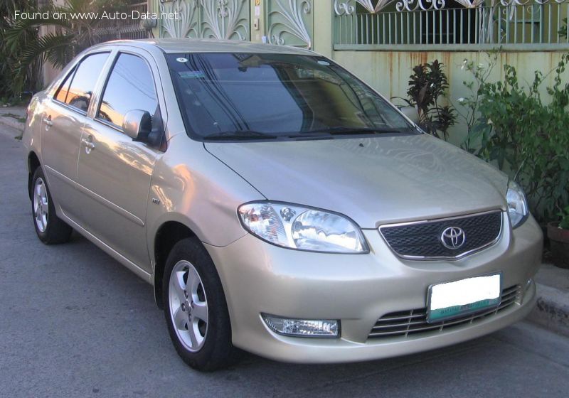 Specifications: Toyota Vios I 1.5 (110 Hp) Automatic 2002, 2003, 2004, 2005, 2006, 2007