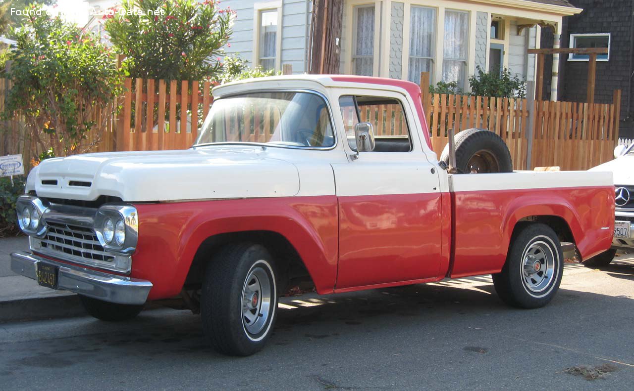 Specifications: Ford F-Series F-100 III 4.8 292 V8 (186 Hp) Automatic 1958, 1959, 1960
