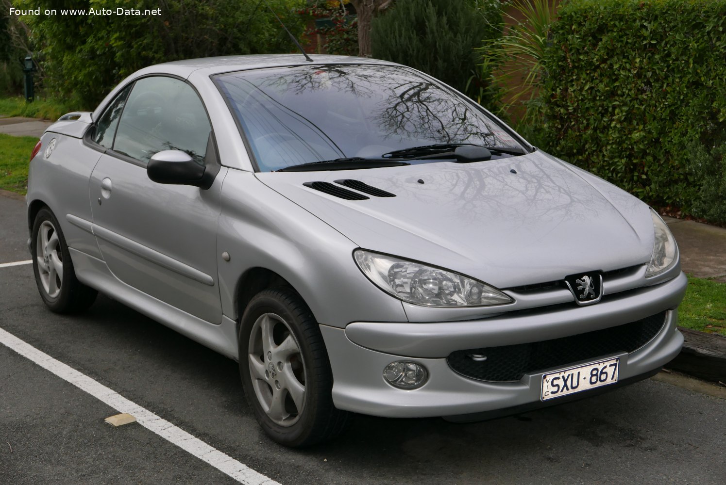 Specifications: Peugeot 206 CC 1.6i (109 Hp) 2000, 2001, 2002, 2003, 2004, 2005, 2006, 2007
