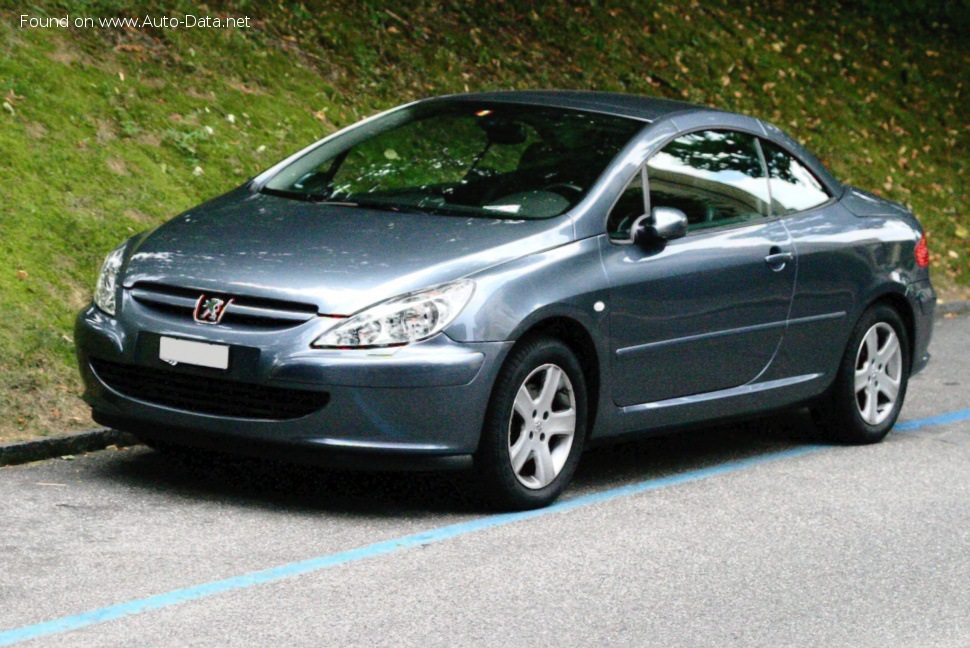 Specifications: Peugeot 307 CC 2.0 i 16V (136 Hp) 2003, 2004, 2005