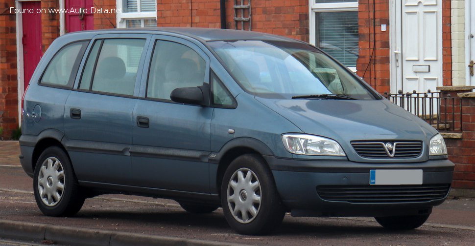 Specifications: Vauxhall Zafira A 1.6 16V (101 Hp) 1999, 2000